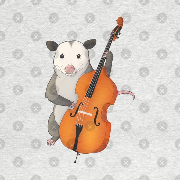 Possum playing the bass by Mehu Art